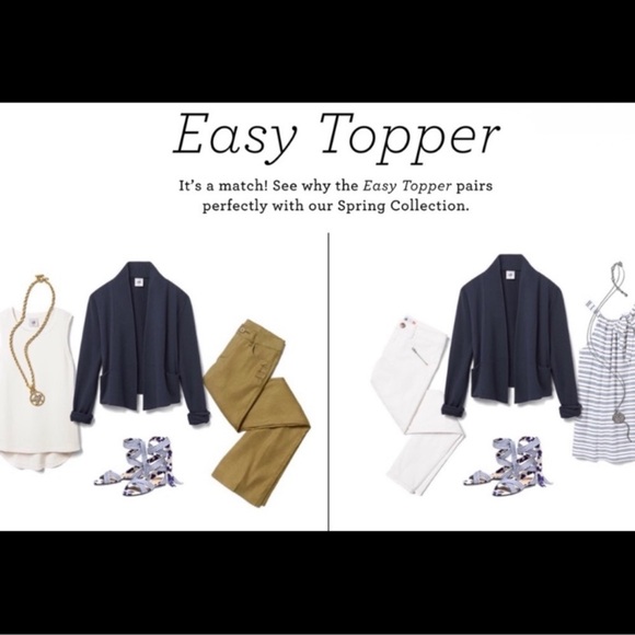 CAbi #5153 Easy Topper Navy Blue Jacket Open Front Cardigan - Picture 4 of 8